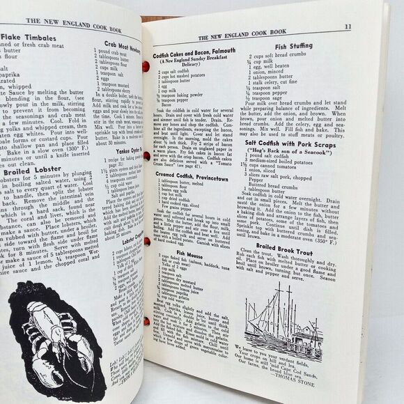 Vintage Fine Old New England Recipes Wood Cover Cookbook 1972 - Picture 7 of 7